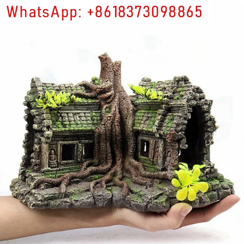 Aquarium Fish Accessories - Resin Tree House Wooden Aquarium Beautification