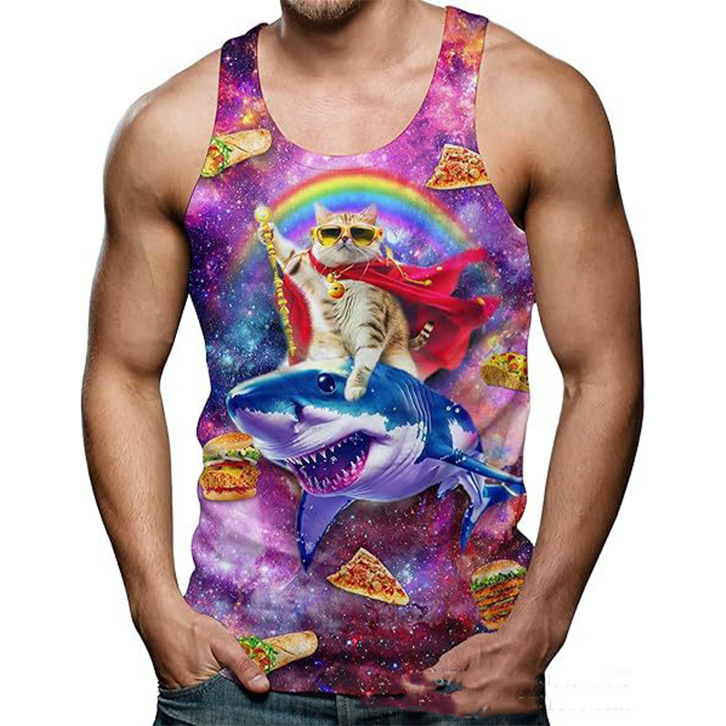 Aquarium Fish Shark - Funny Shark Cat 3D Print Tank