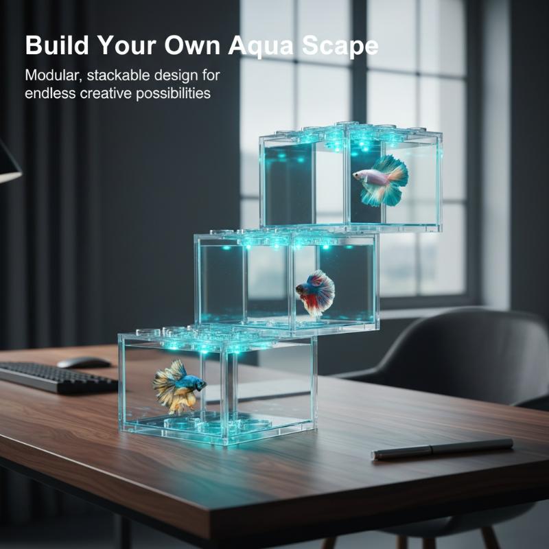 Live Fish Aquarium - Mini Size Acrylic Fish Tank Stackable