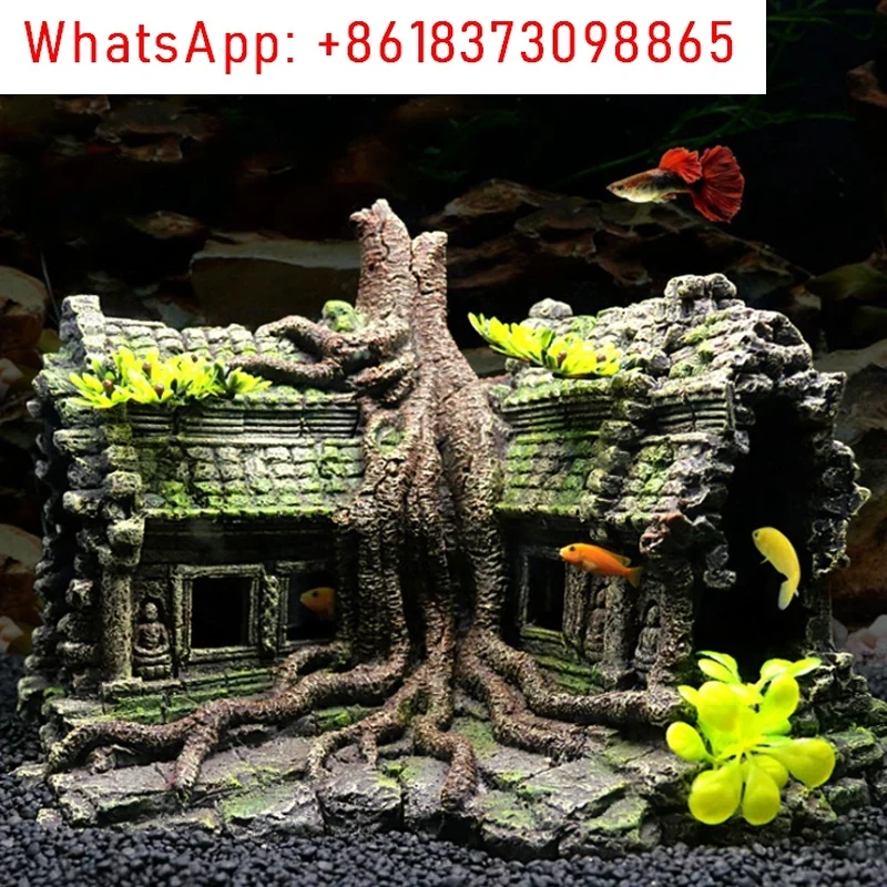 Resin Tree House Wooden Aquari - огляд і ціна Aquarium Fish Accessories